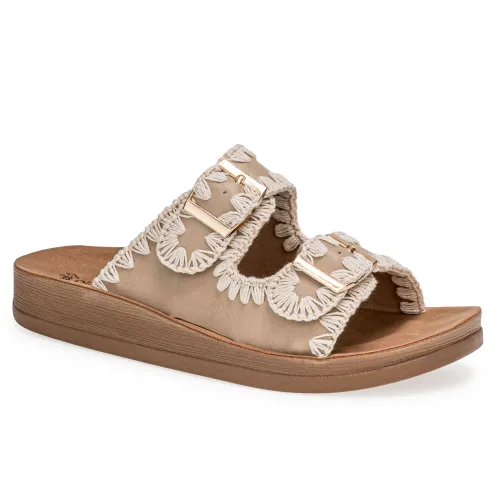 Platanitos Beige de Mujer modelo Sandalia Dama S Etta sintéticos mujer 2025042121052494570 Sintético Sintético